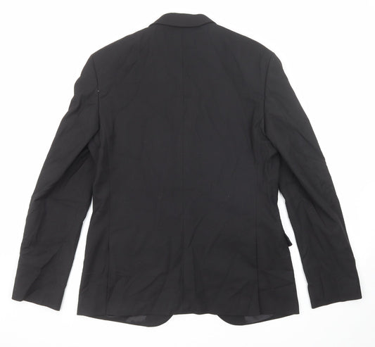 Marks and Spencer Mens Black Polyester Jacket Suit Jacket Size 40 Regular