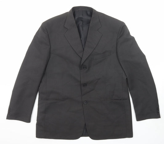 Savatini Mens Black Polyester Jacket Suit Jacket Size 42 Regular