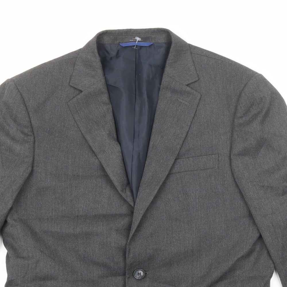 Marks and Spencer Mens Grey Polyester Jacket Suit Jacket Size 38 Regular