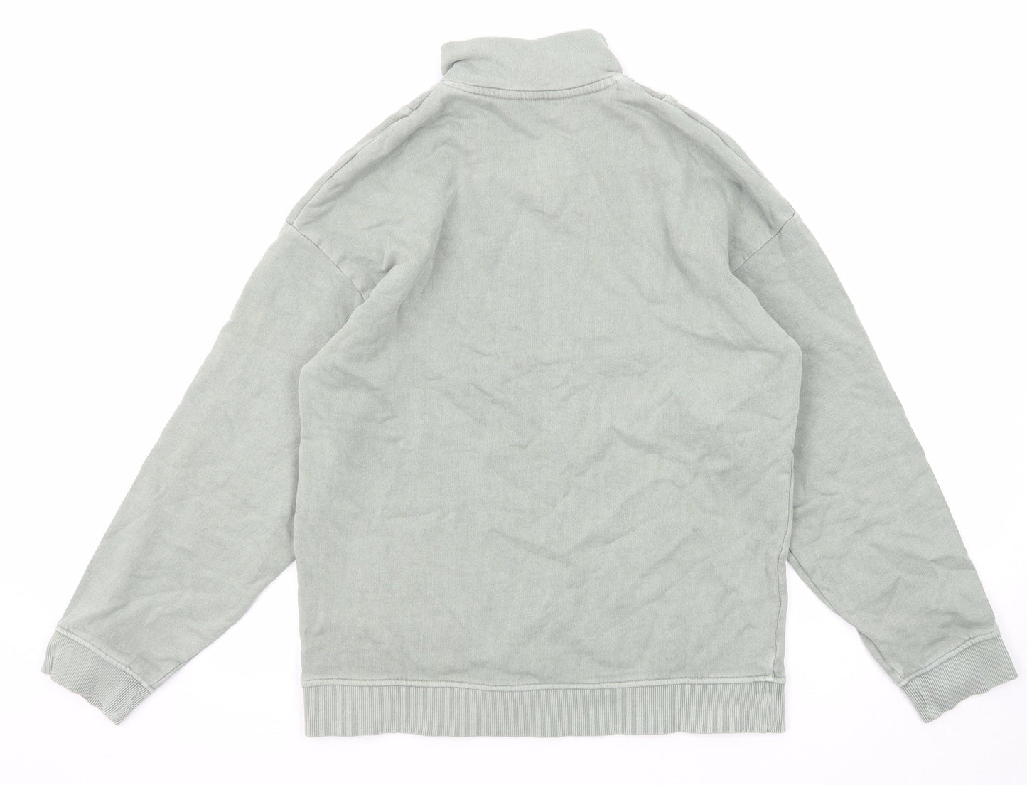 Marks and Spencer Womens Green Cotton Pullover Sweatshirt Size 8 Zip