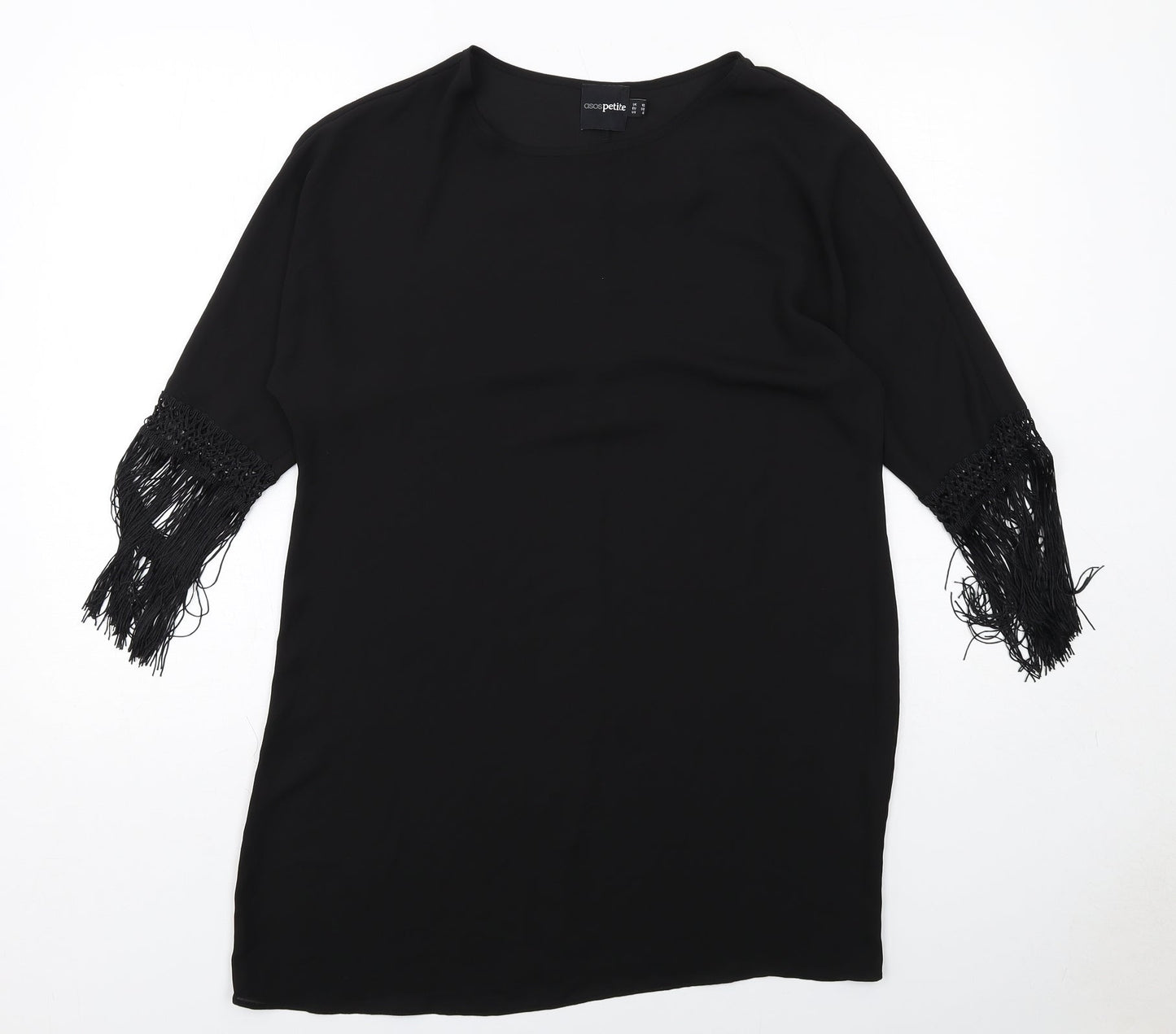 ASOS Womens Black Polyester A-Line Size 10 Round Neck Pullover