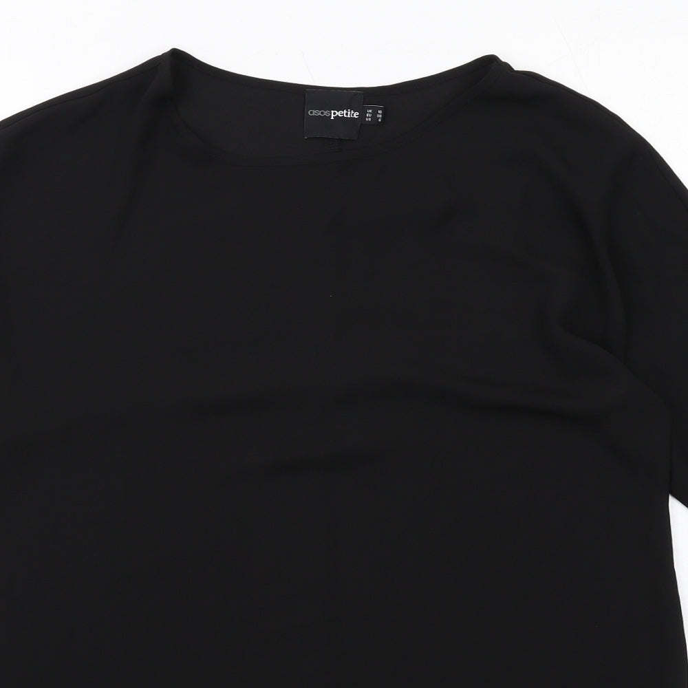 ASOS Womens Black Polyester A-Line Size 10 Round Neck Pullover