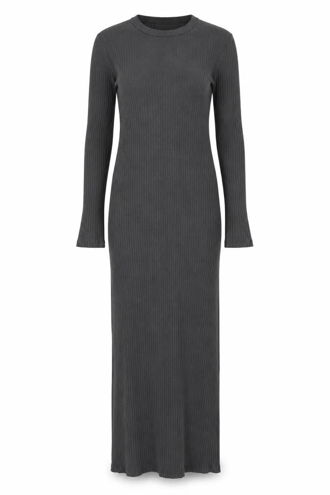H&M Womens Grey Cotton Jumper Dress Size S Round Neck Pullover