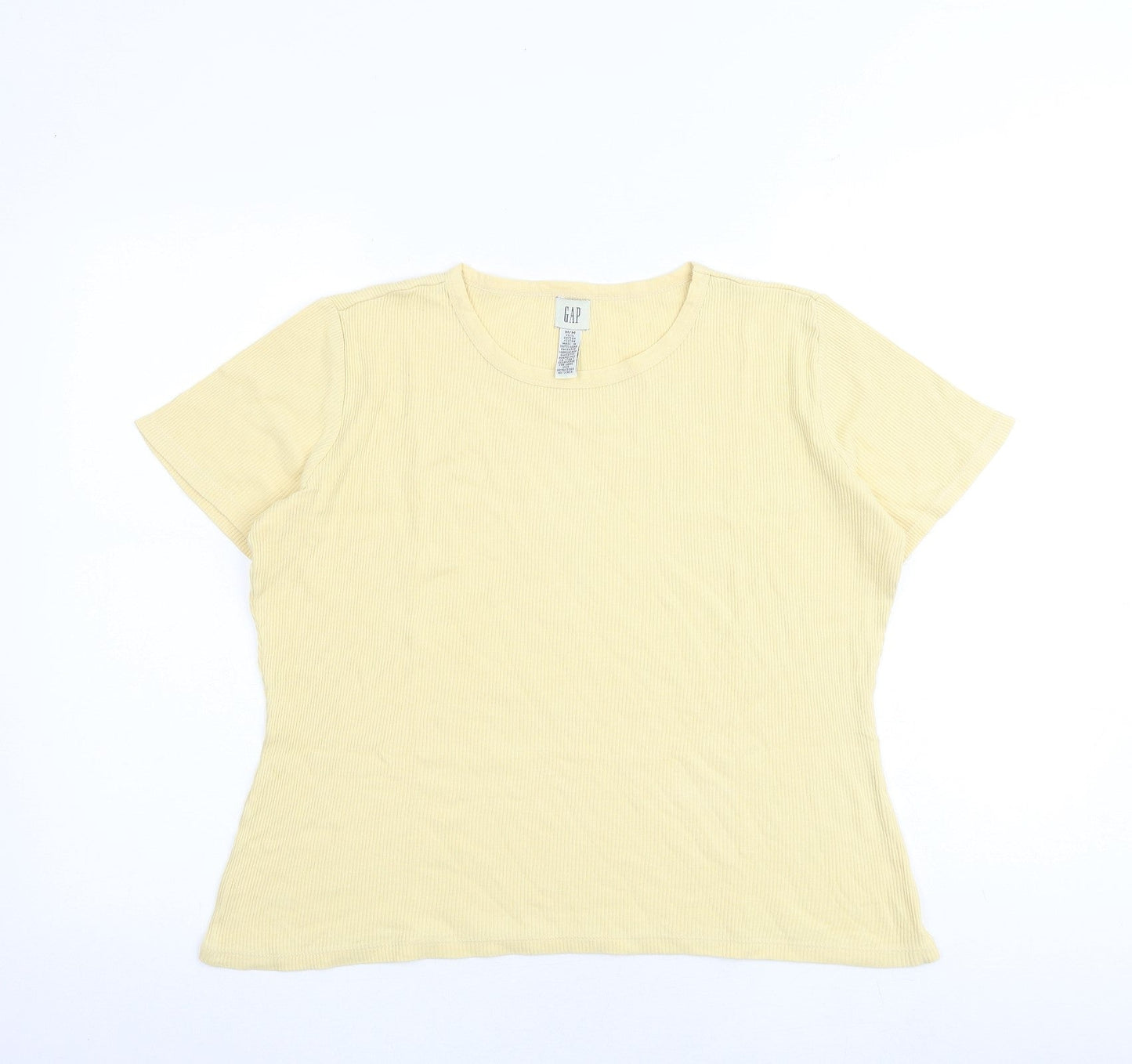 Gap Womens Yellow 100% Cotton Basic T-Shirt Size M Round Neck - Ribbed