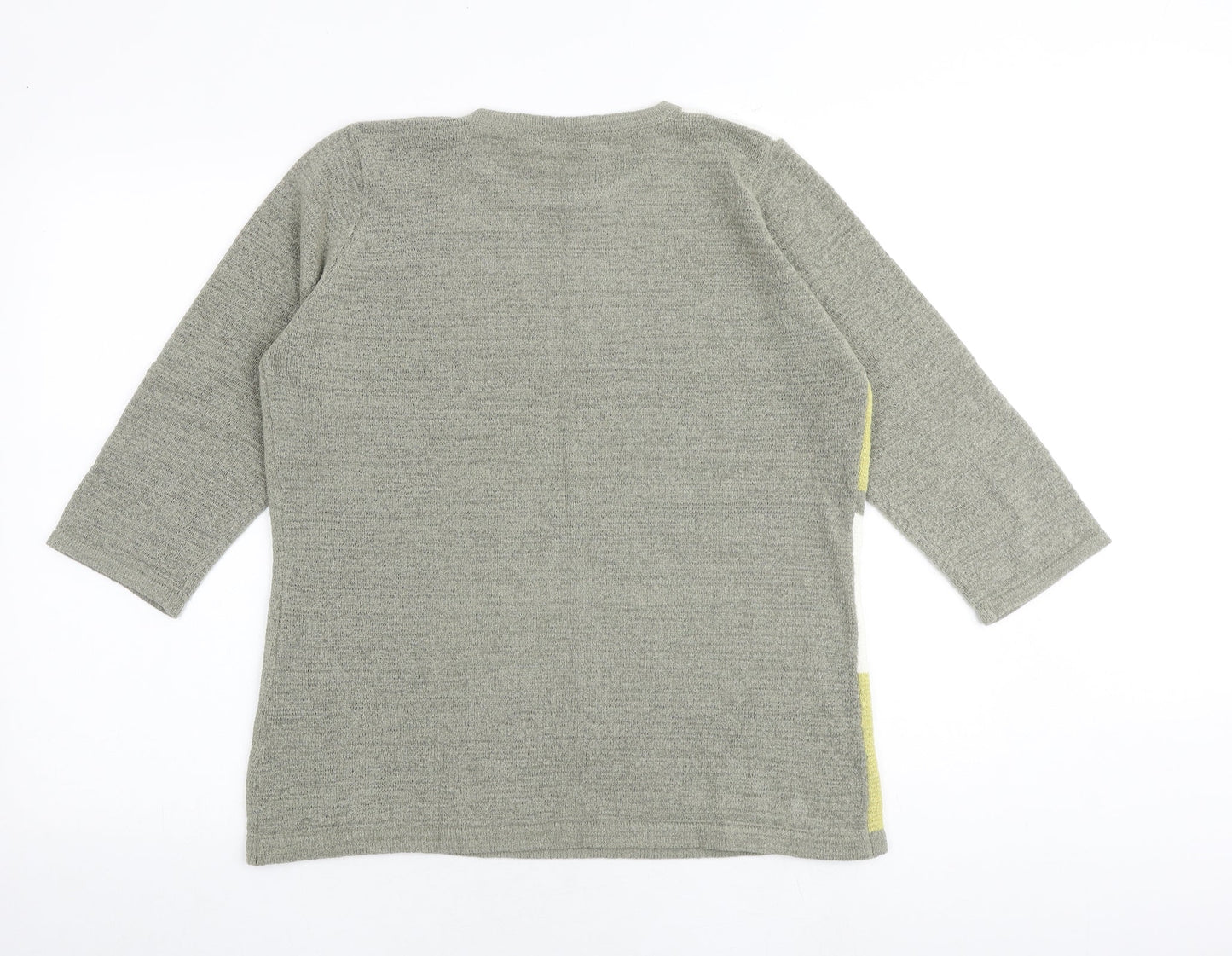 Bonmarché Womens Multicoloured Round Neck Geometric Acrylic Pullover Jumper Size M