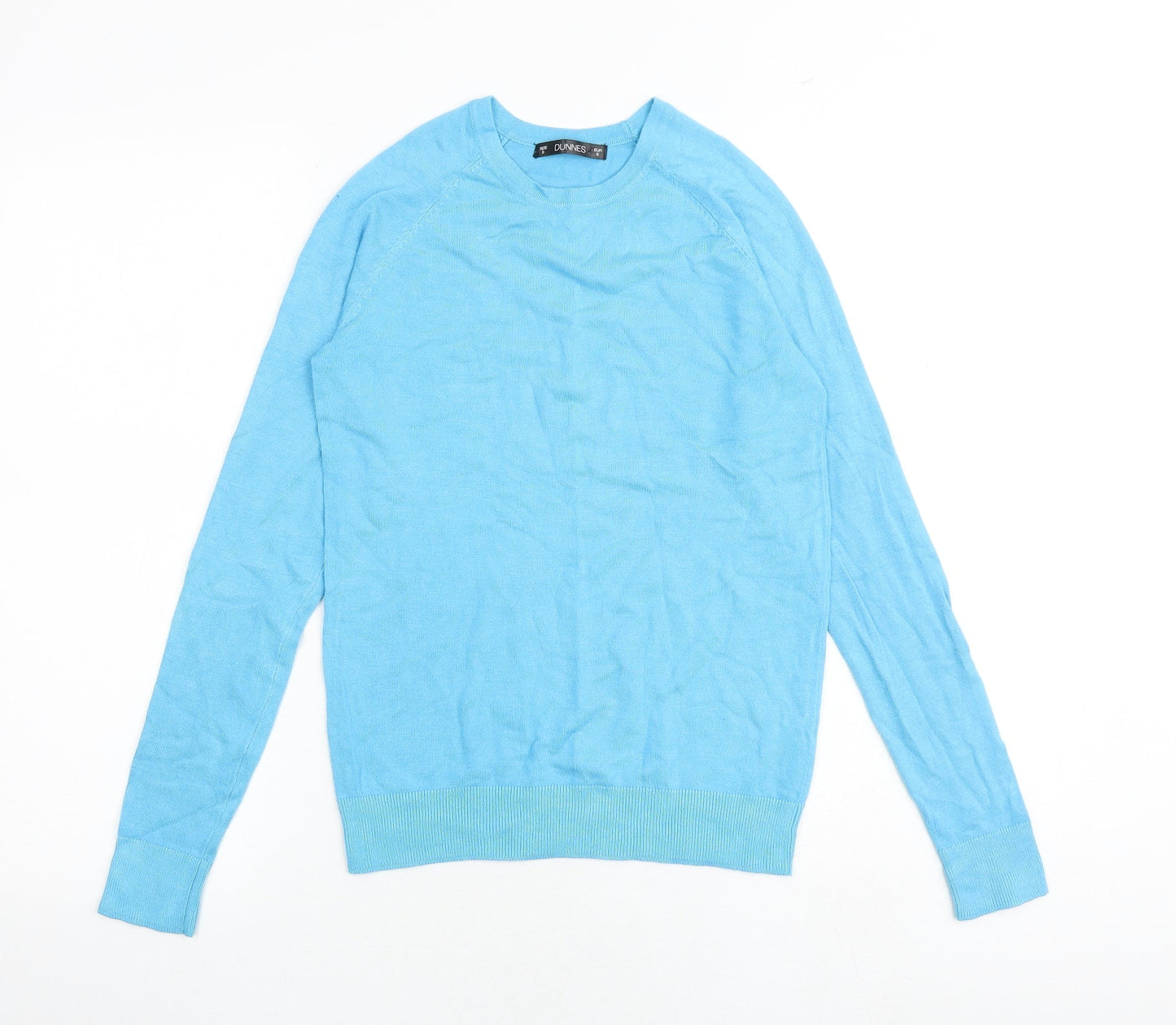 Dunnes Stores Womens Blue Round Neck Viscose Pullover Jumper Size S