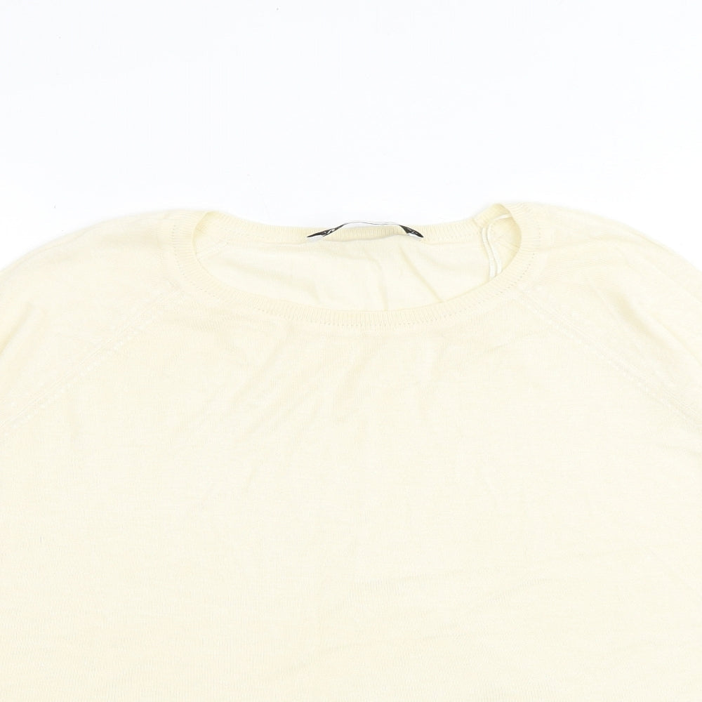 Marks and Spencer Womens Ivory Round Neck Acrylic Pullover Jumper Size M