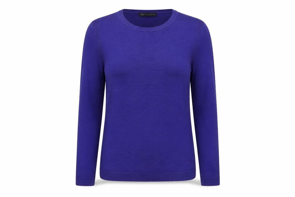 Marks and Spencer Womens Blue Round Neck Acrylic Pullover Jumper Size 14