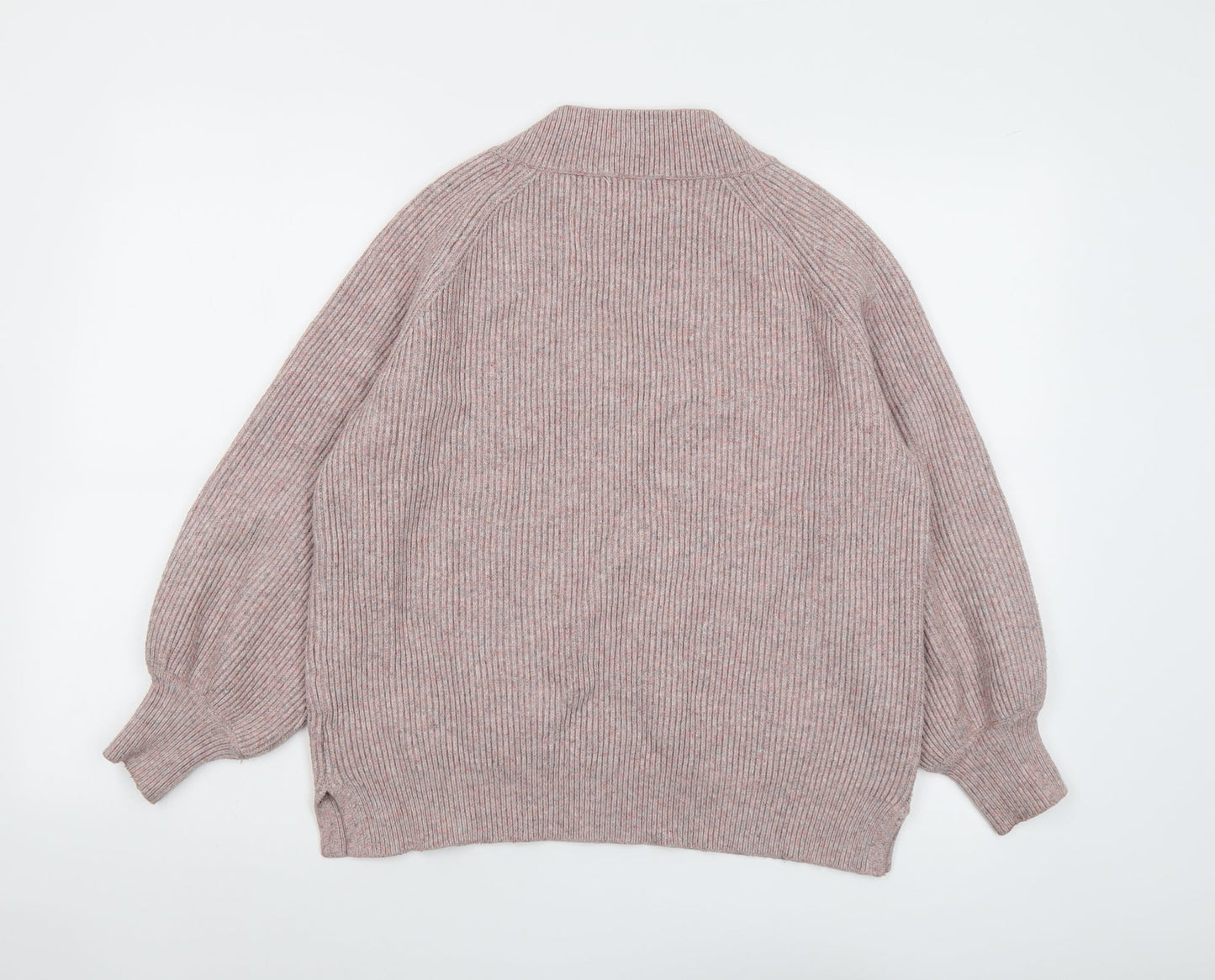NEXT Womens Pink V-Neck Viscose Pullover Jumper Size L