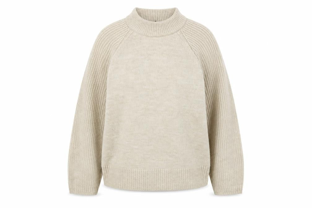 Marks and Spencer Womens Beige Mock Neck Acrylic Pullover Jumper Size XL