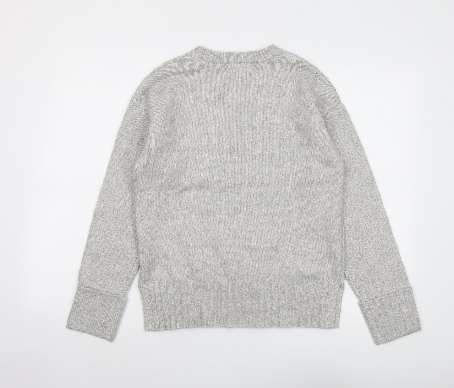 Marks and Spencer Womens Grey Round Neck Polyester Pullover Jumper Size S