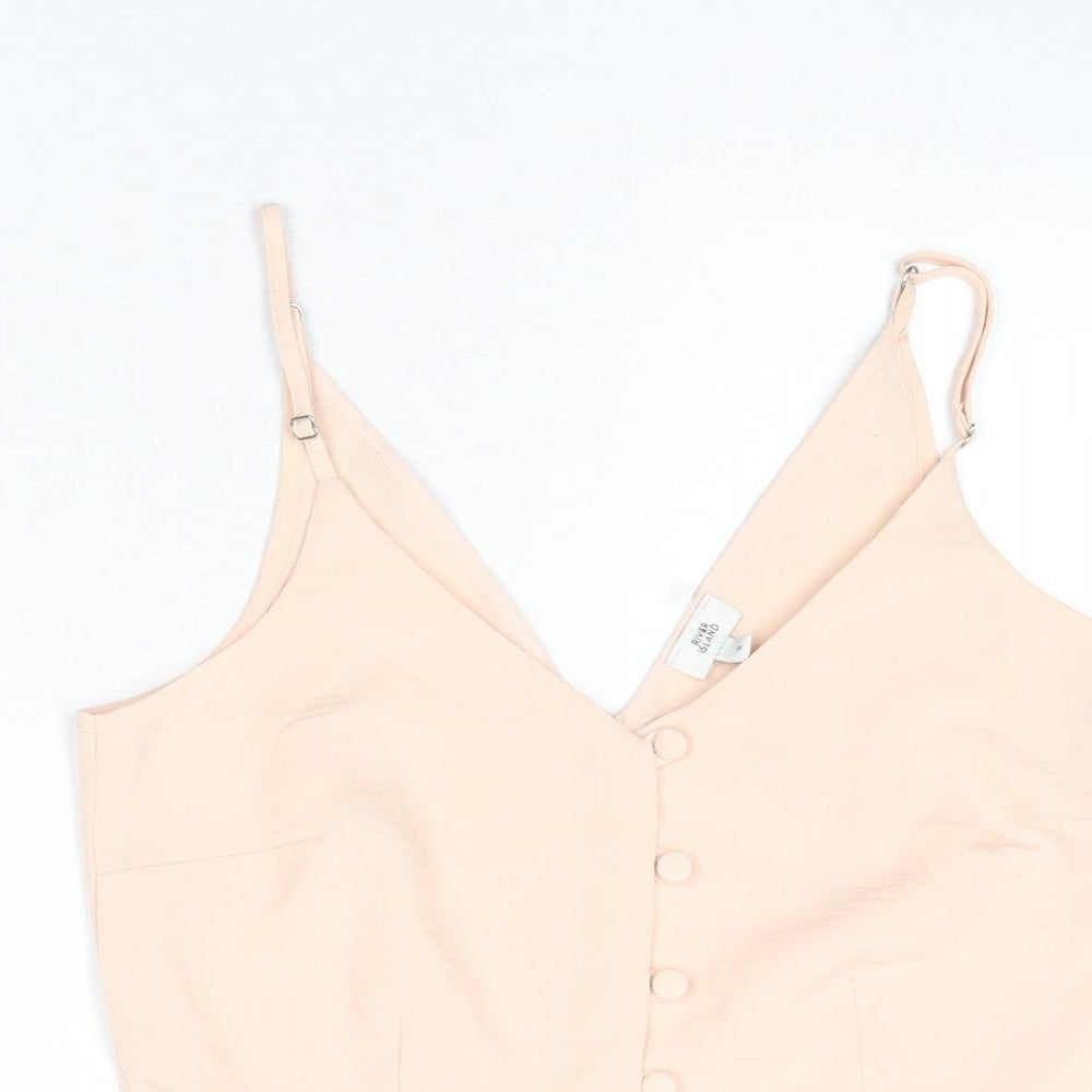 River Island Womens Pink Polyester Camisole Tank Size 6 V-Neck - Peplum
