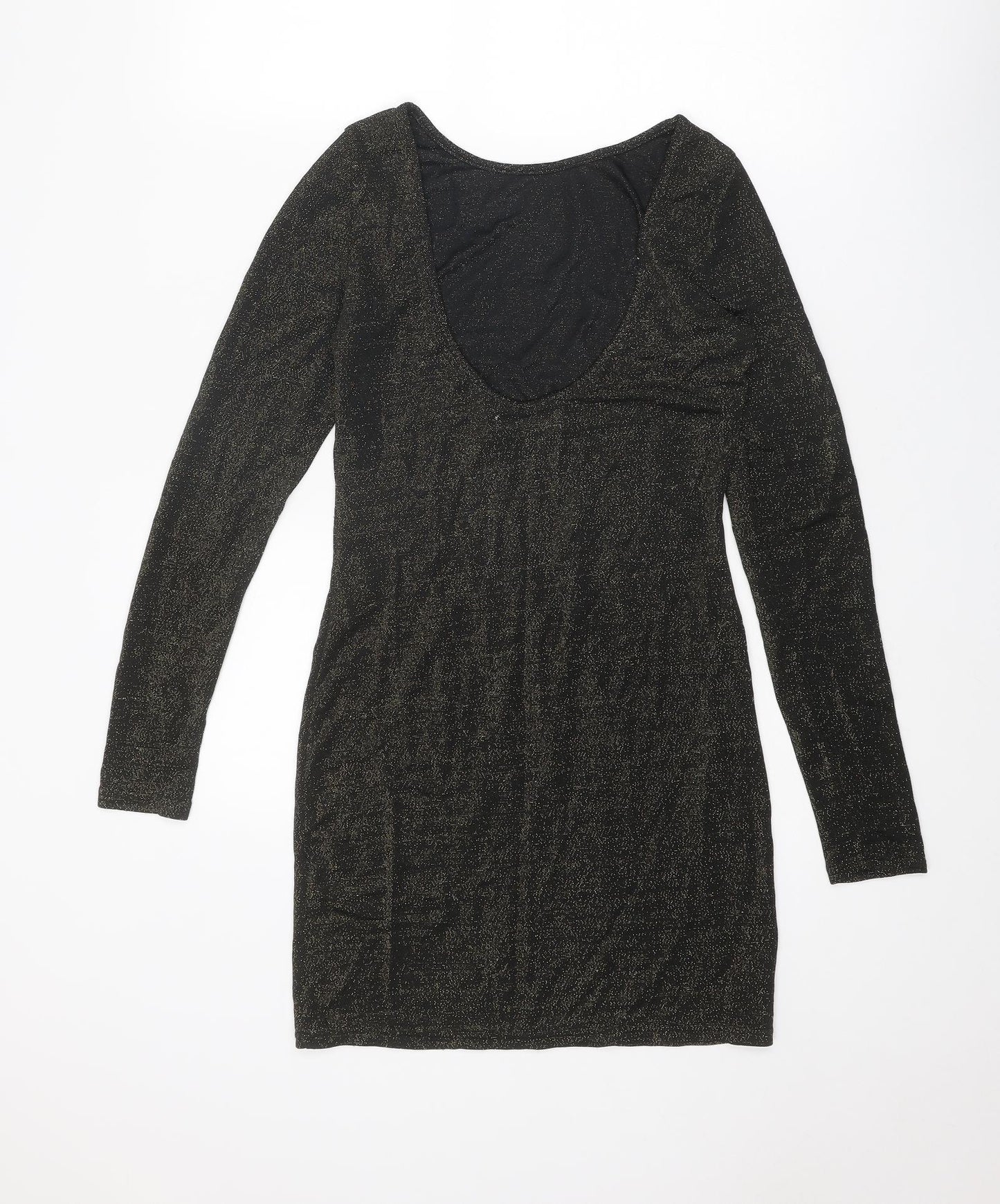 VERO MODA Womens Black Polyester Jumper Dress Size S Round Neck Pullover