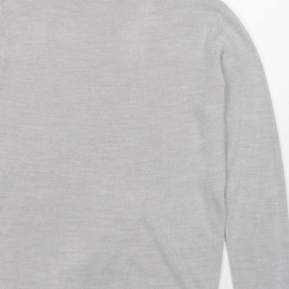 Marks and Spencer Womens Grey Roll Neck Acrylic Pullover Jumper Size 12