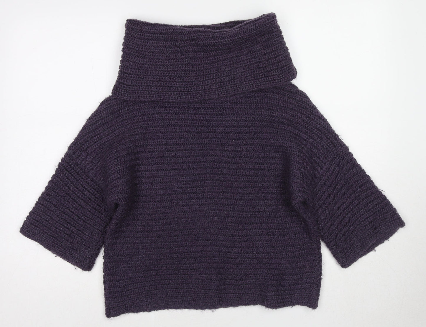 Marks and Spencer Womens Purple Roll Neck Acrylic Pullover Jumper Size 10
