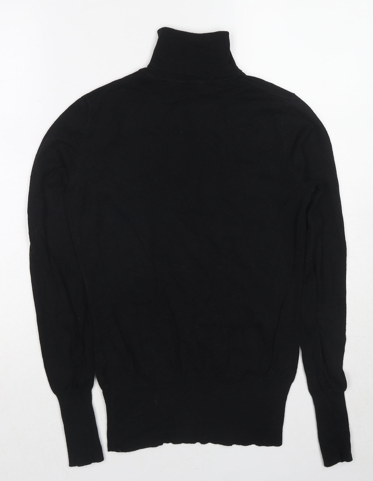 Oasis Womens Black Roll Neck Cotton Pullover Jumper Size XS