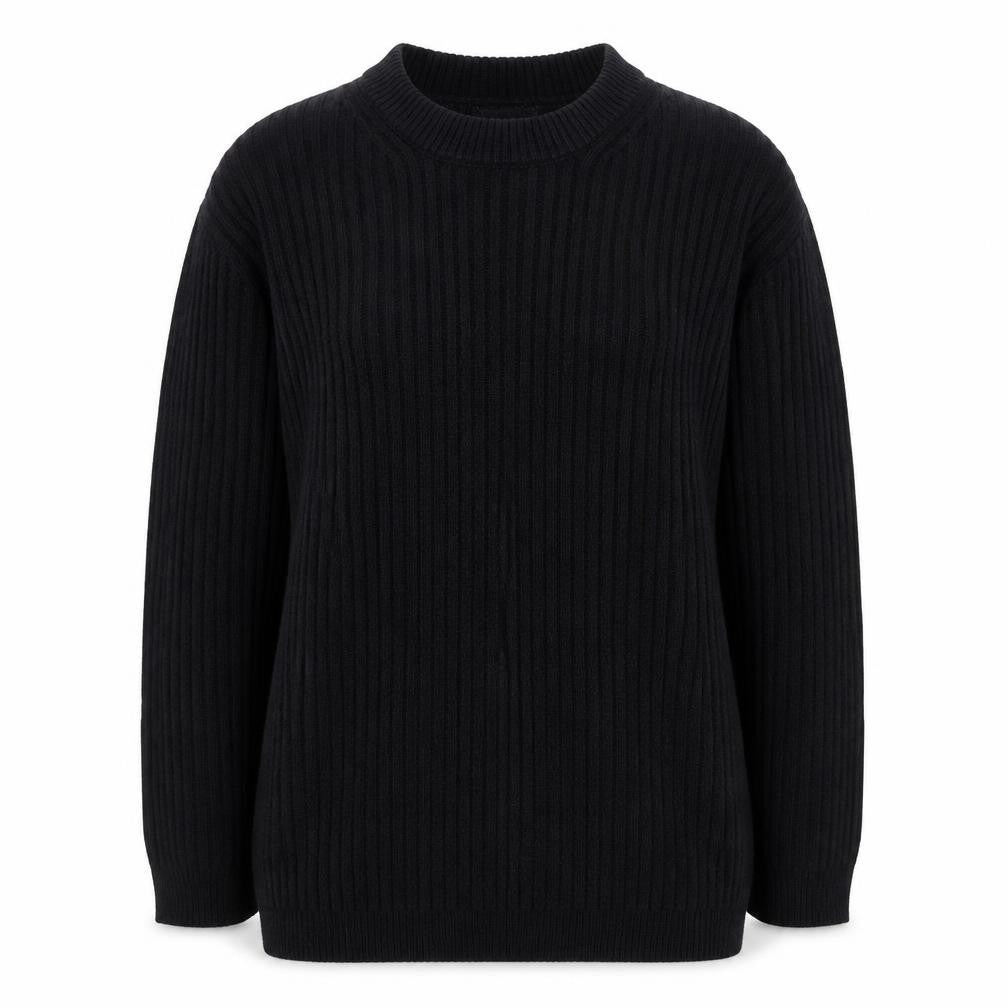 Marks and Spencer Womens Black Round Neck Polyester Pullover Jumper Size S