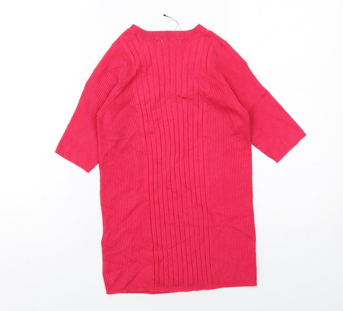 Marks and Spencer Womens Pink Viscose Basic Blouse Size S Round Neck