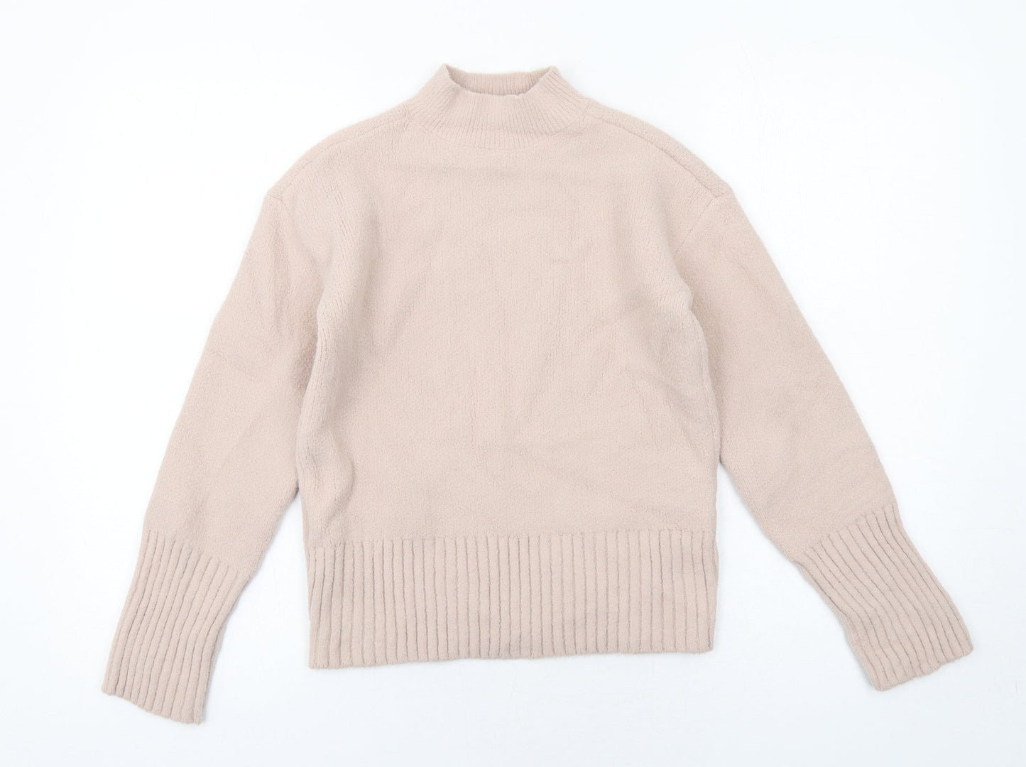Marks and Spencer Womens Pink High Neck Acrylic Pullover Jumper Size XS