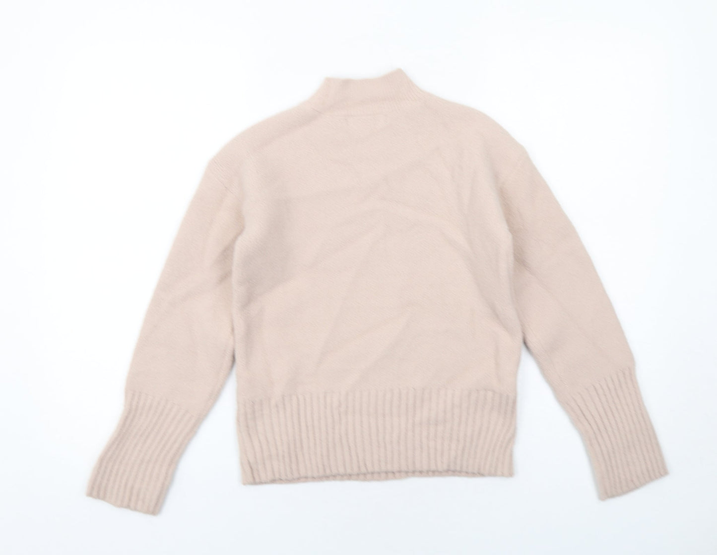 Marks and Spencer Womens Pink High Neck Acrylic Pullover Jumper Size XS