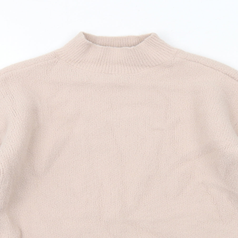 Marks and Spencer Womens Pink High Neck Acrylic Pullover Jumper Size XS