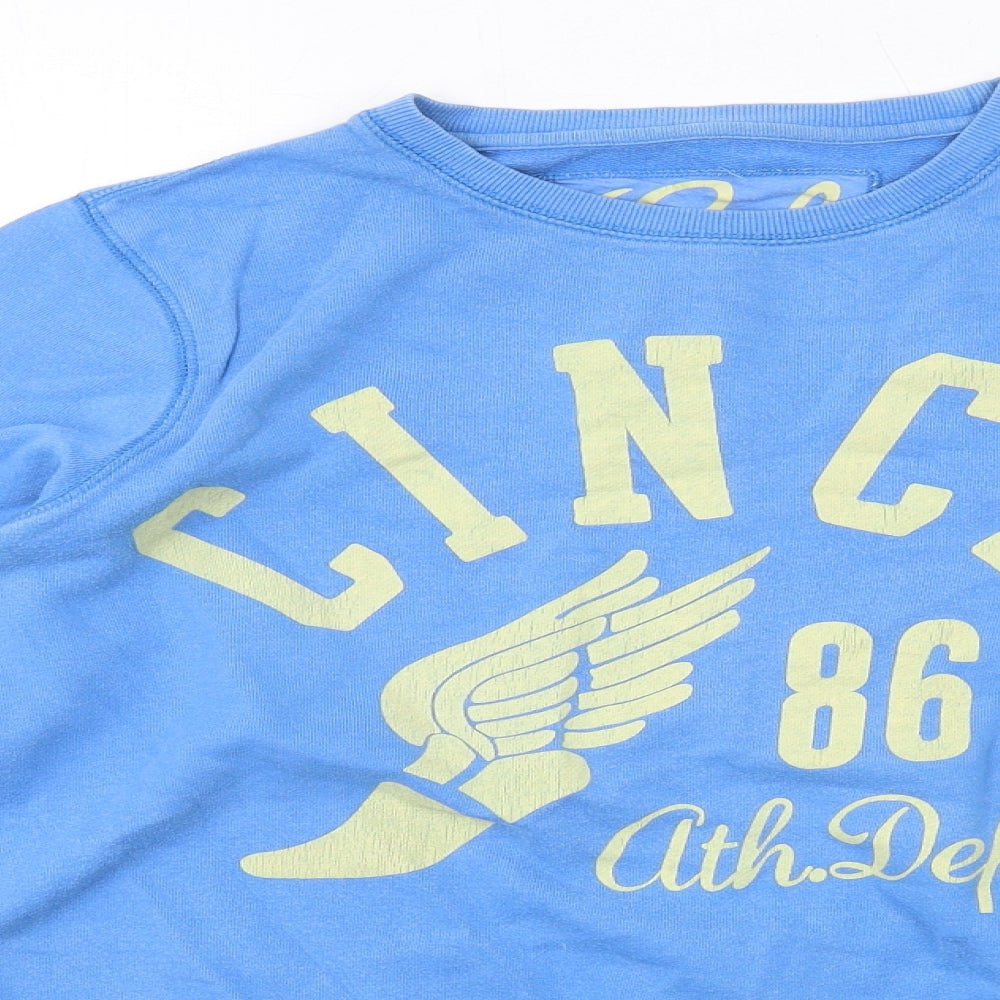 Cinch Womens Blue Cotton Pullover Sweatshirt Size 12 Pullover