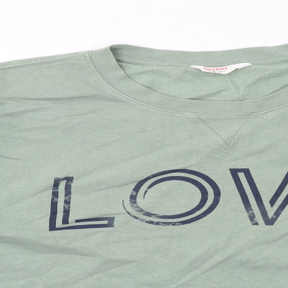 John Lewis Womens Green Cotton Pullover Sweatshirt Size L Pullover - Love