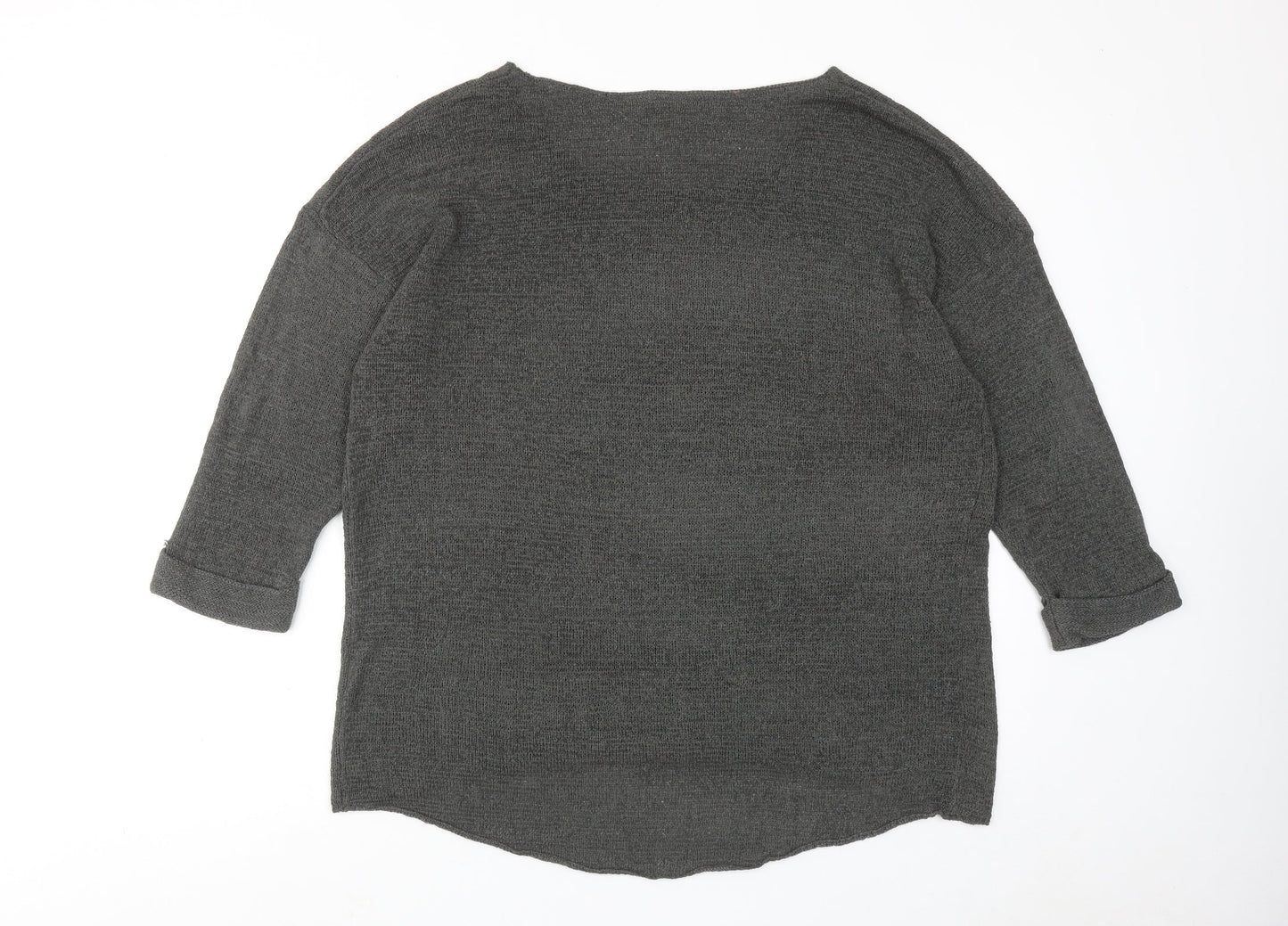 H&M Womens Green Round Neck Acrylic Pullover Jumper Size L