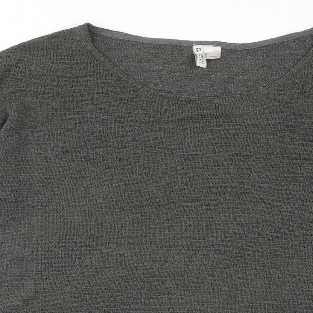 H&M Womens Green Round Neck Acrylic Pullover Jumper Size L