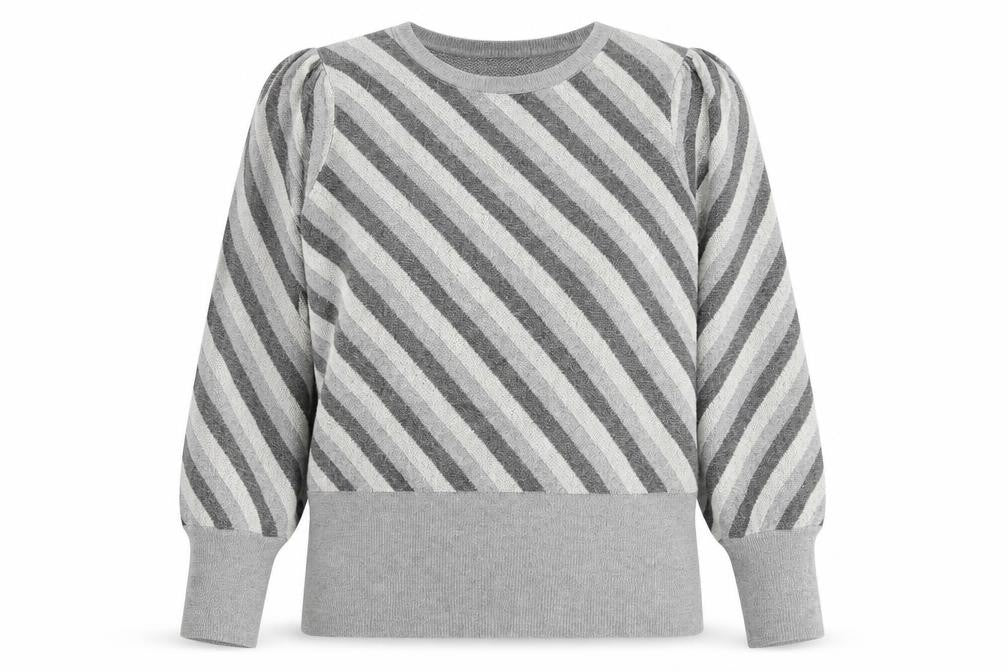 Marks and Spencer Womens Multicoloured Round Neck Striped Viscose Pullover Jumper Size 14