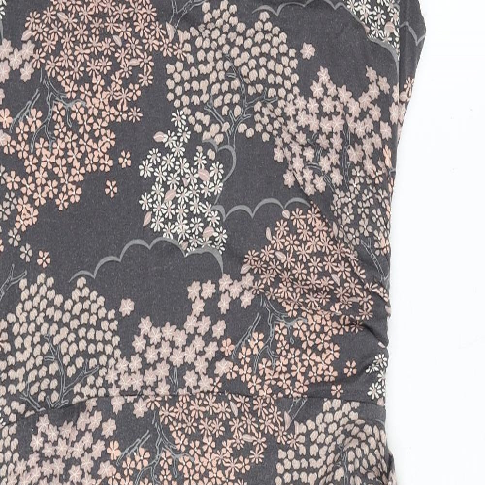 Phase Eight Womens Green Floral Viscose Shift Size 12 Cowl Neck Pullover