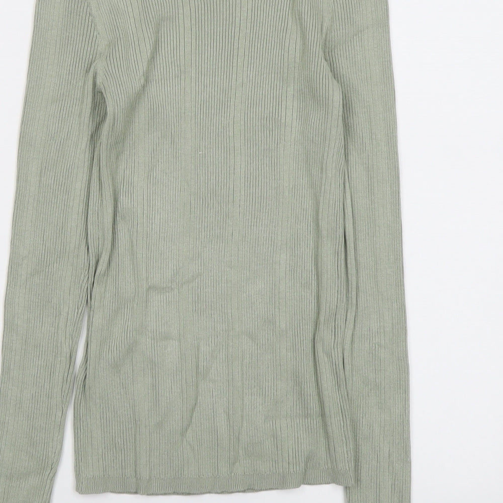 Marks and Spencer Womens Green Round Neck Viscose Pullover Jumper Size 8