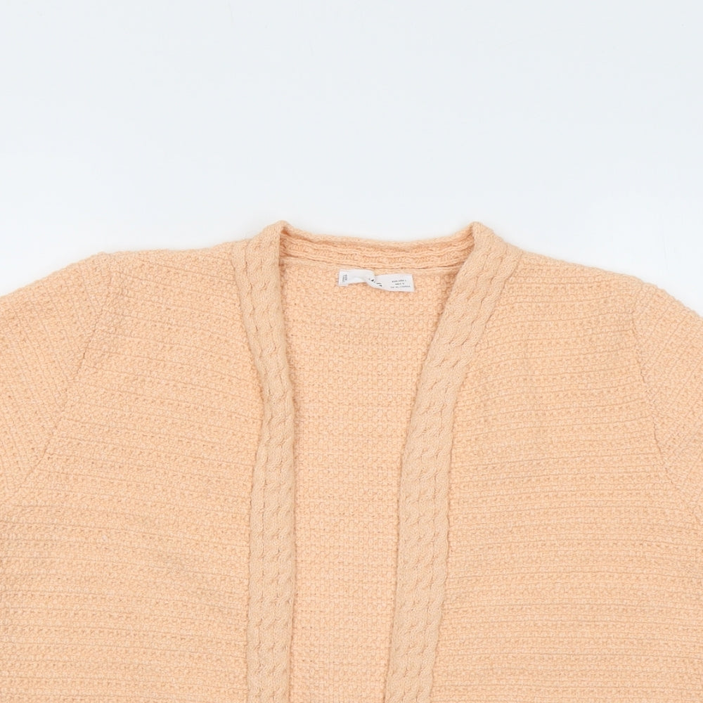 Mango Womens Pink V-Neck Acrylic Cardigan Jumper Size L
