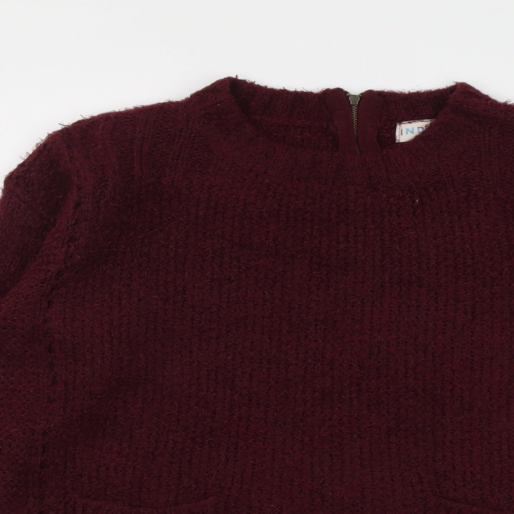 Indigo Womens Purple Round Neck Acrylic Pullover Jumper Size 14