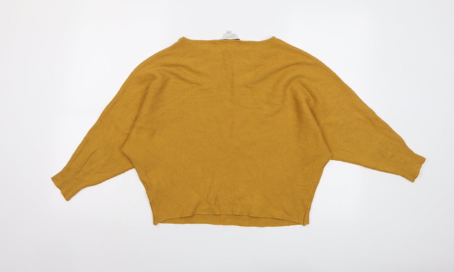 Principles Womens Yellow Boat Neck Viscose Pullover Jumper Size 12