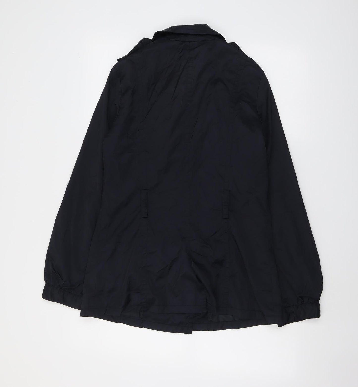 Mango Womens Blue Pea Coat Coat Size M Button