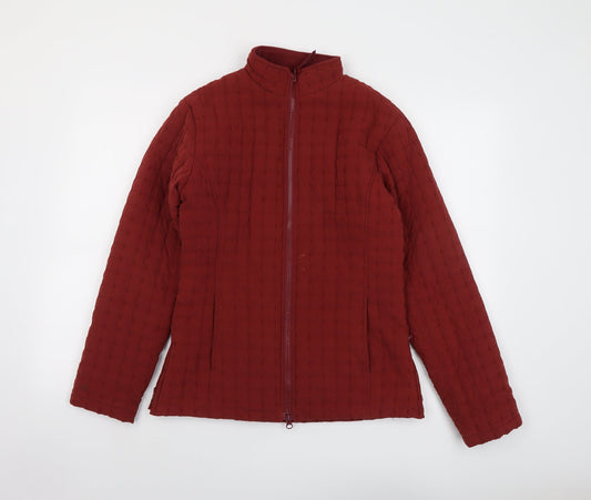 Jack Murphy Womens Red Quilted Jacket Size 10 Zip - Textured