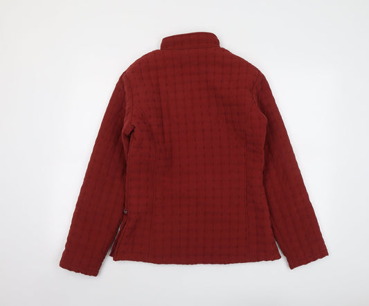 Jack Murphy Womens Red Quilted Jacket Size 10 Zip - Textured