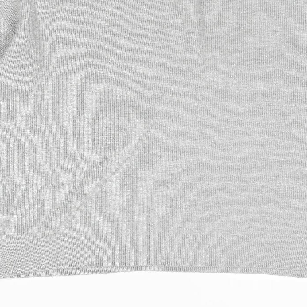 Marks and Spencer Womens Grey V-Neck Viscose Pullover Jumper Size XL