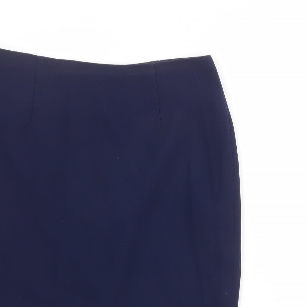 Linea Womens Blue Polyester Straight & Pencil Skirt Size 10 Zip