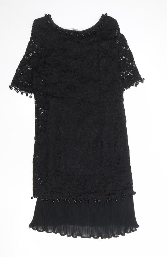 J.Taylor Womens Black Viscose A-Line Size 14 Round Neck Pullover