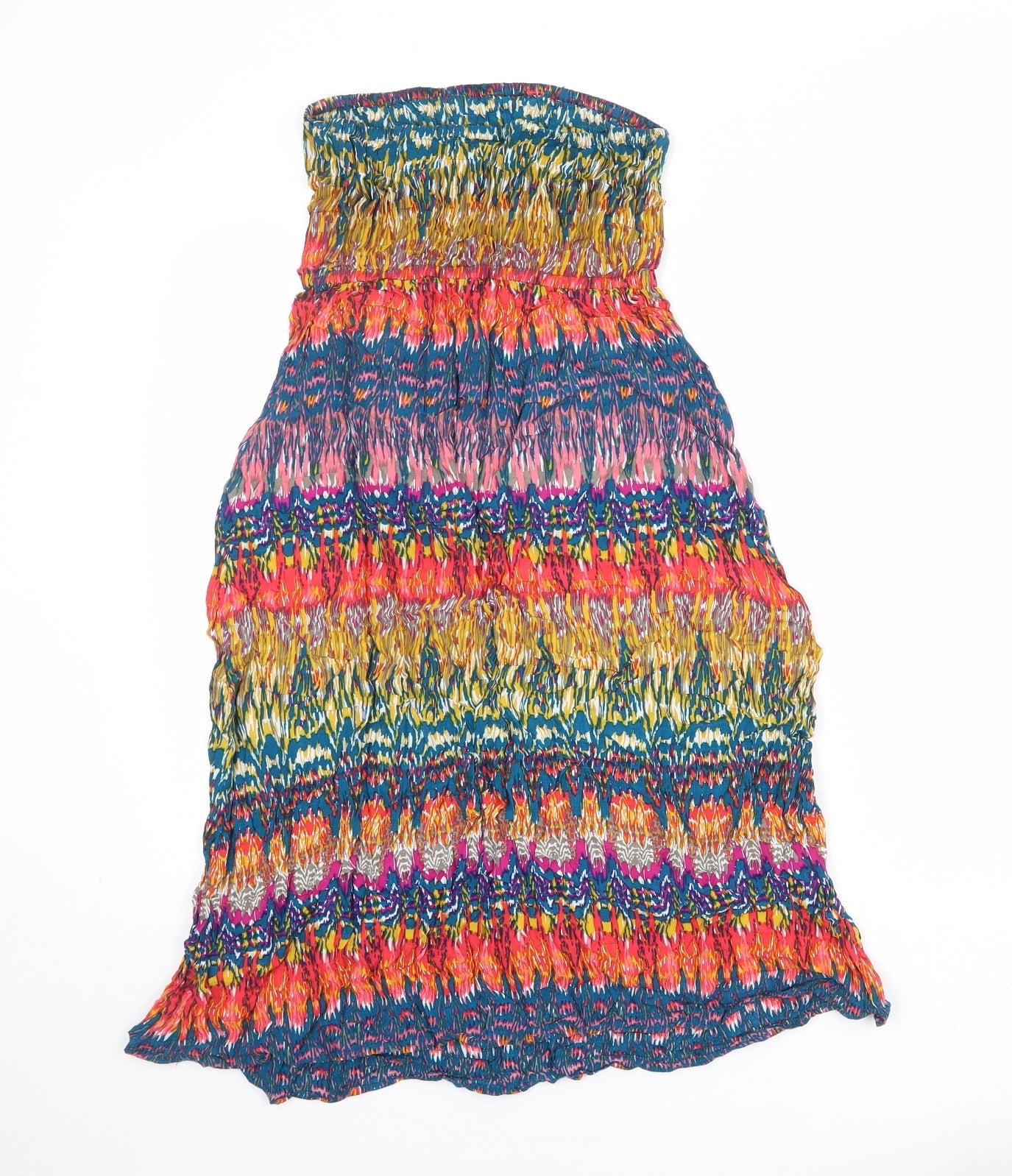 New Look Womens Multicoloured Geometric Viscose A-Line Size 10 Off the Shoulder Pullover