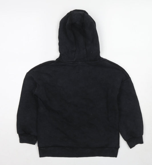 Netflix Girls Black Cotton Pullover Hoodie Size 8-9 Years Pullover - Stranger Things