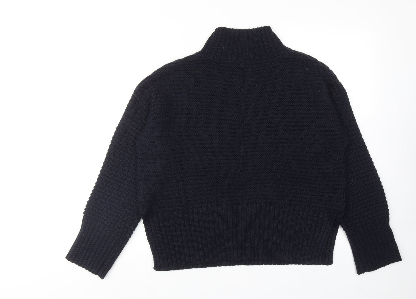 Topshop Womens Blue Mock Neck Acrylic Pullover Jumper Size 8