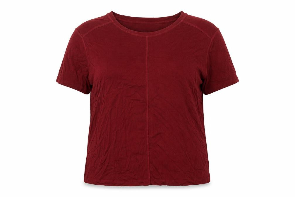 Marks and Spencer Womens Red Polyester Basic T-Shirt Size L Round Neck