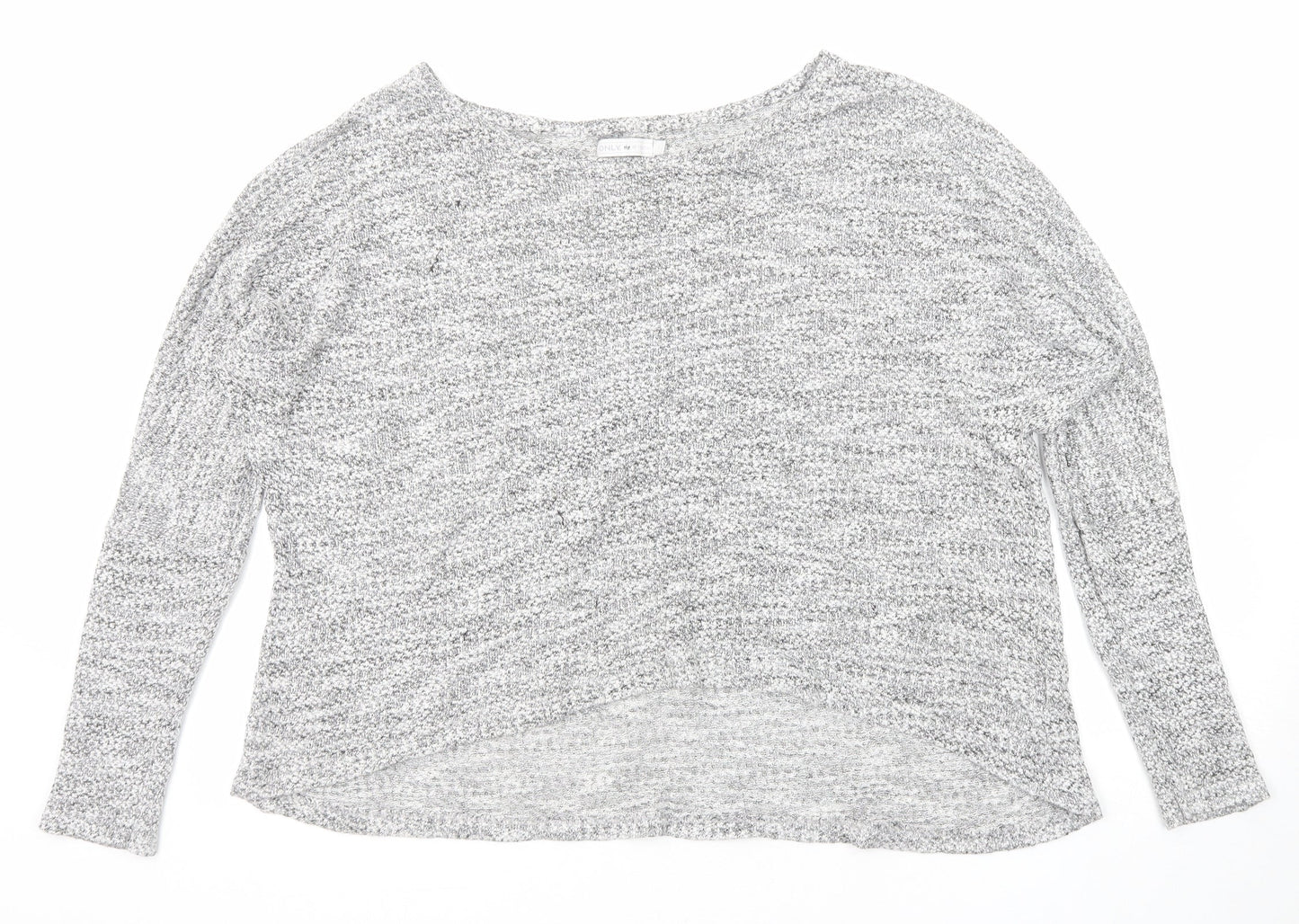 Only Womens Grey Round Neck Viscose Pullover Jumper Size L