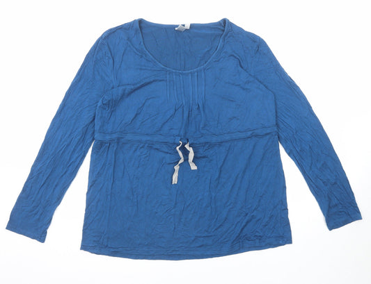 Kenneth Cole Reaction Womens Blue Modal Basic T-Shirt Size L Scoop Neck
