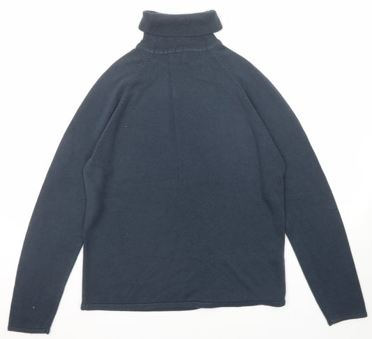 Armando Womens Blue Roll Neck Acrylic Pullover Jumper Size M