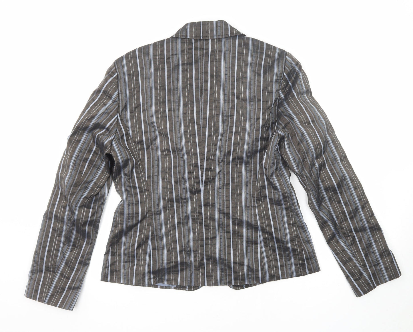 Taifun Womens Grey Striped Polyester Jacket Suit Jacket Size 14