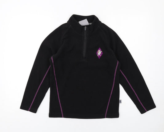 Kukri Girls Black Polyester Pullover Sweatshirt Size 11-12 Years Zip